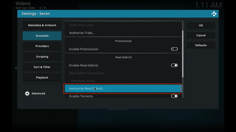 Install Seren Kodi Addon
